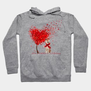 Happy Valentine's Day Heart Tree Love Shiba Inu Hoodie